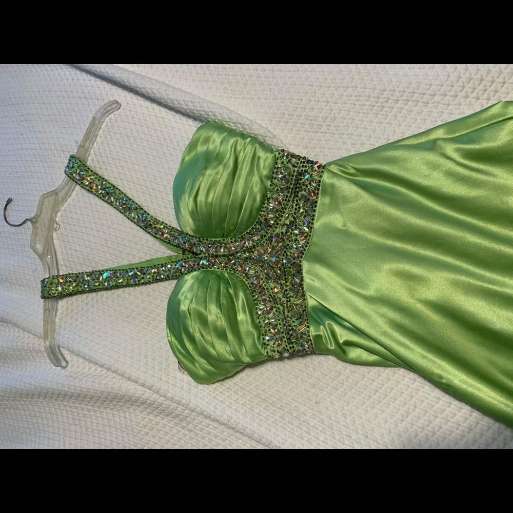 Lime green formal dress